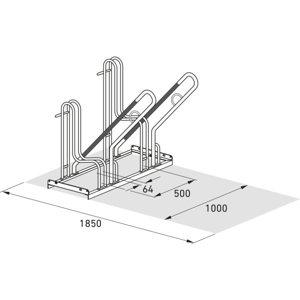 4700 XBF Cykelstativ, 4702, 2 cykler