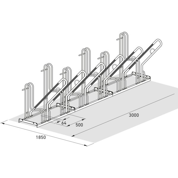 4700 XBF Cykelstativ, 4706, 6 cykler