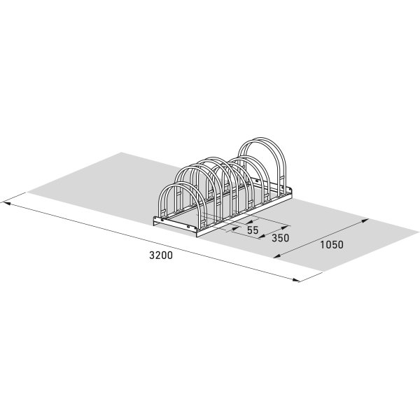 5000 Cykelstativ, 5156, 6 cykler, dobbeltside