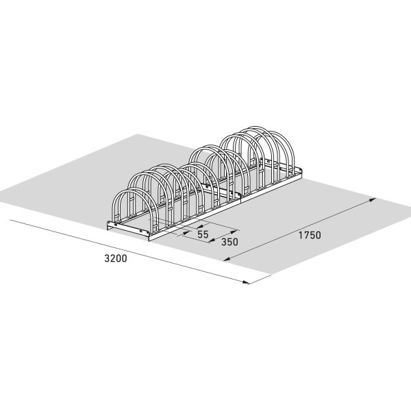 5000 Cykelstativ, 5160, 10 cykler, dobbeltside