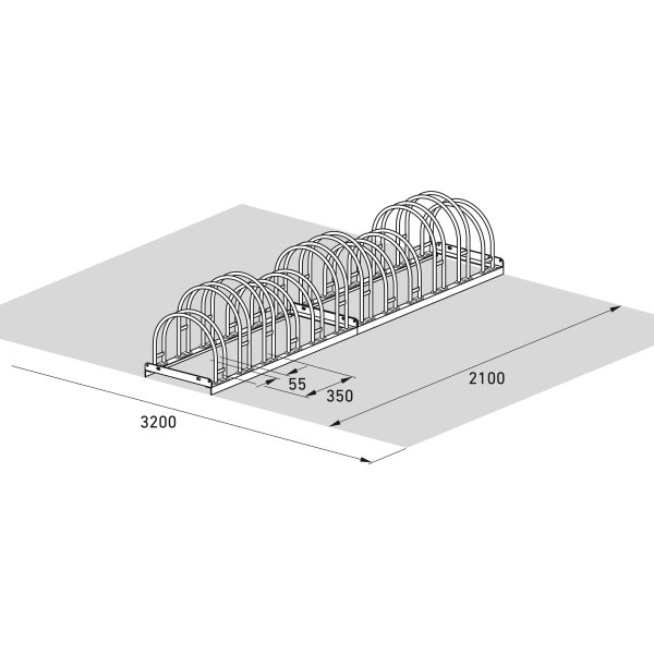 5000 Cykelstativ, 5162, 12 cykler, dobbeltside