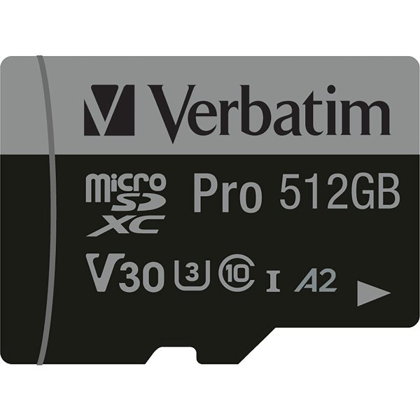 Verbatim Micro SDXC Kort, 512GB - Adaptor