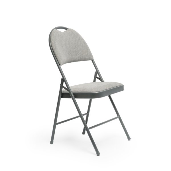 Forte klapstol m/polstret sæde og ryg, grå