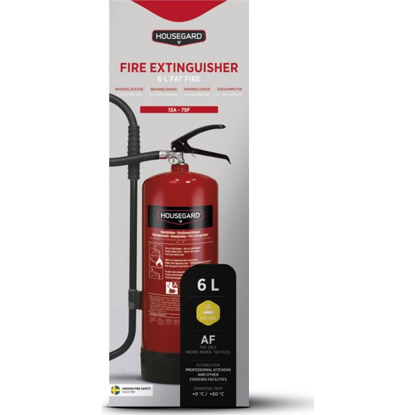 Housegard Fedt Brandslukker | 6 L | Rød