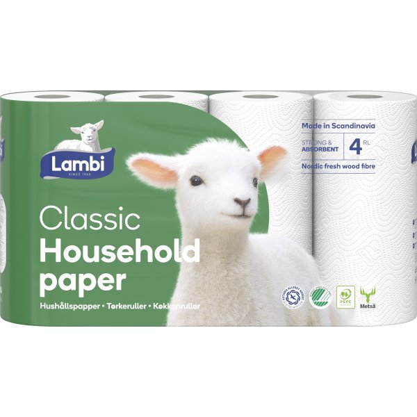 Lambi Køkkenruller Classic, 2-lags, 20 ruller
