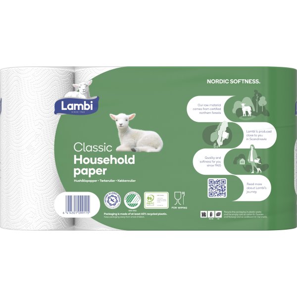 Lambi Køkkenruller Classic, 2-lags, 20 ruller