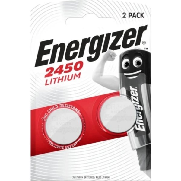 Energizer CR2450 knapcelle batteri, 2 stk.