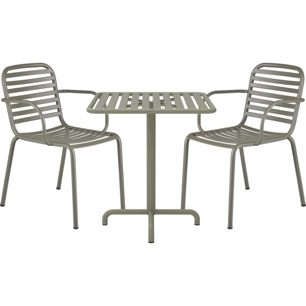 Ivy Cafébord L66cm + 2 stole Ivy Pipe, Olivengrøn