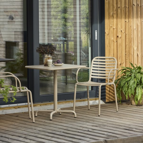 Ivy Cafébord L66cm + 2 stole Ivy Pipe, Taupe