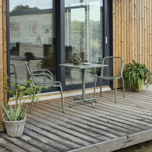 Ivy Cafébord L66cm + 2 stole Ivy Wire, Olivengrøn