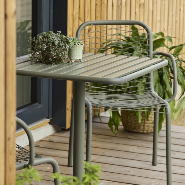 Ivy Cafébord L66cm + 2 stole Ivy Wire, Olivengrøn