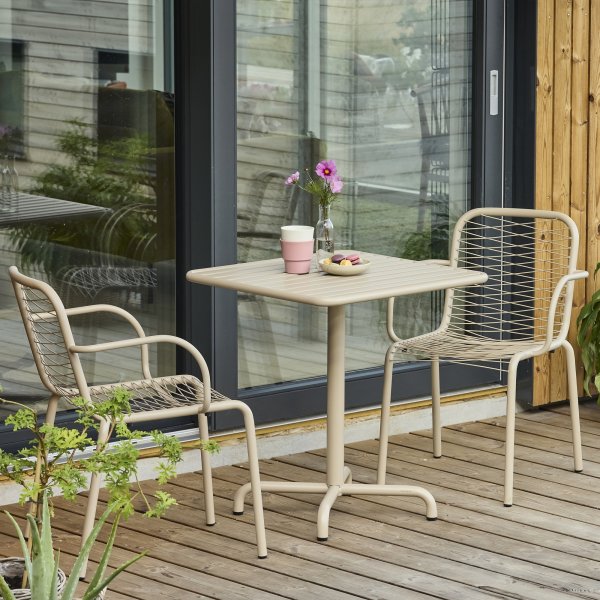 Ivy Cafébord L66cm + 2 stole Ivy Wire, Taupe