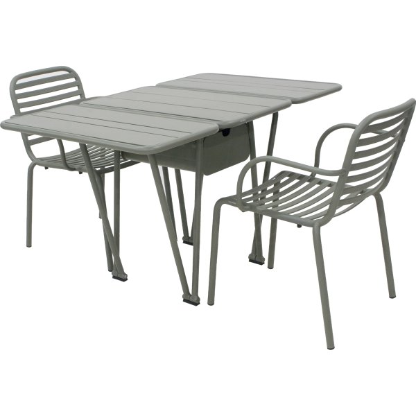 Ivy Foldebord + 2 stole Ivy Pipe, Olivengrøn