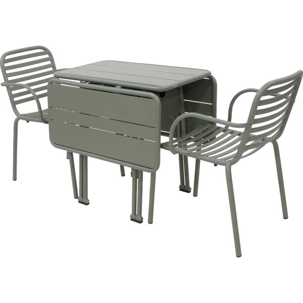 Ivy Foldebord + 2 stole Ivy Pipe, Olivengrøn