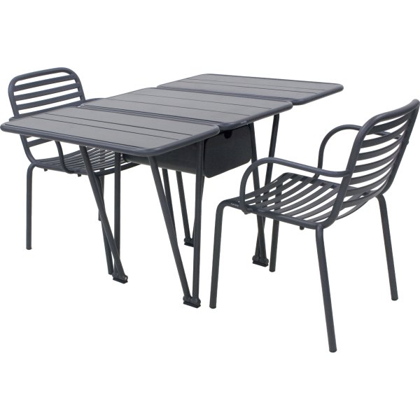 Ivy Foldebord + 2 stole Ivy Pipe, Antracit