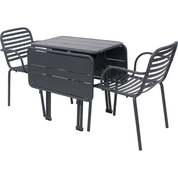 Ivy Foldebord + 2 stole Ivy Pipe, Antracit