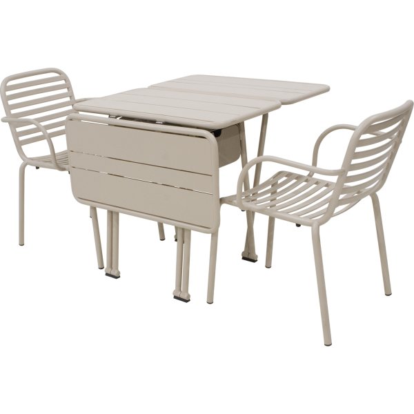 Ivy Foldebord + 2 stole Ivy Pipe, Taupe