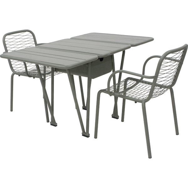 Ivy Foldebord + 2 stole Ivy Wire, Olivengrøn