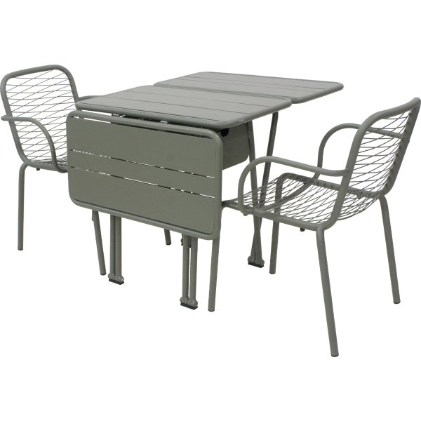 Ivy Foldebord + 2 stole Ivy Wire, Olivengrøn