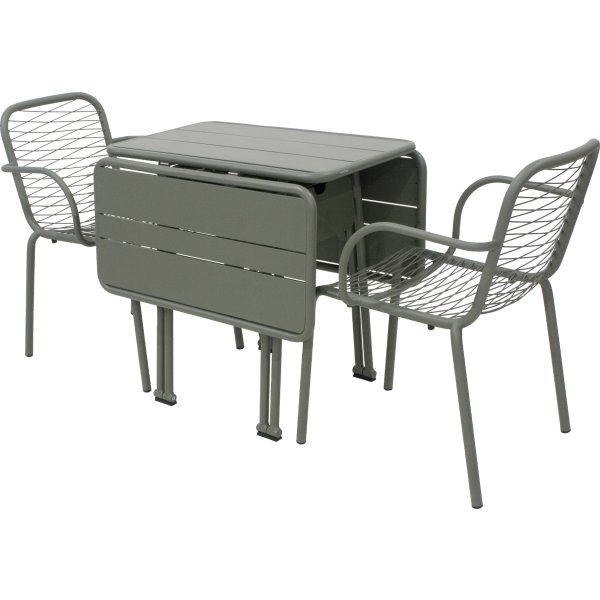 Ivy Foldebord + 2 stole Ivy Wire, Olivengrøn