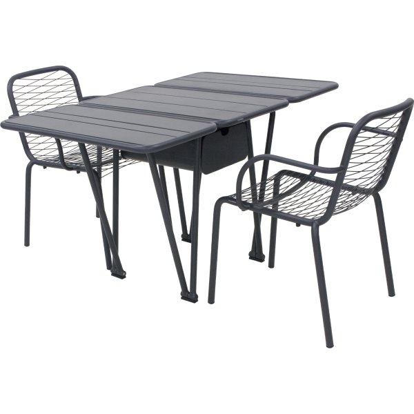 Ivy Foldebord + 2 stole Ivy Wire, Antracit
