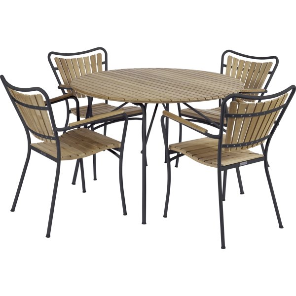 Magnolia Havebord ø110+4 Marguerit stole, Antracit