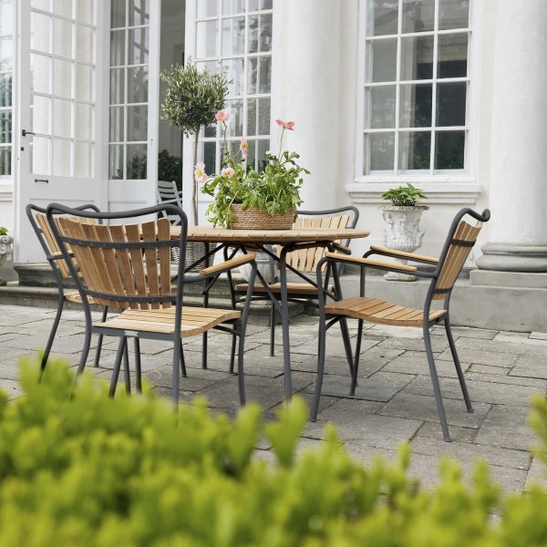 Magnolia Havebord ø110+4 Marguerit stole, Antracit