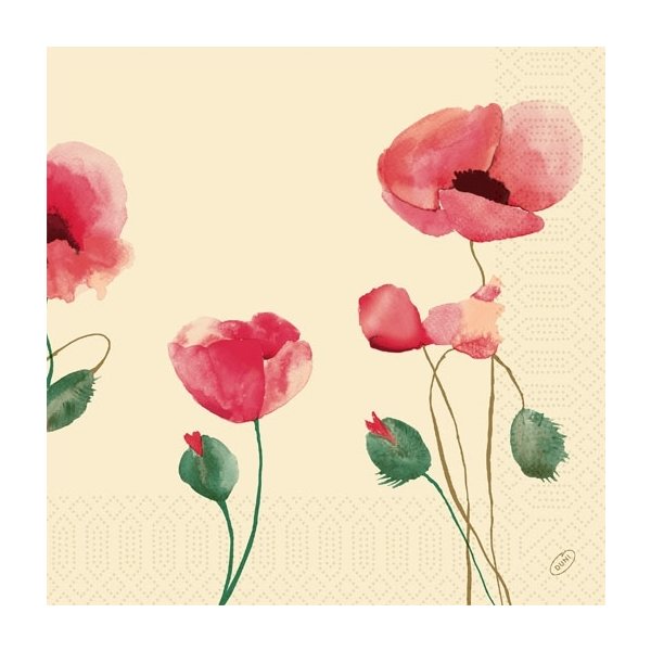 Duni Middagsserviet, 3-lag, Poppy Charm, 250 stk.