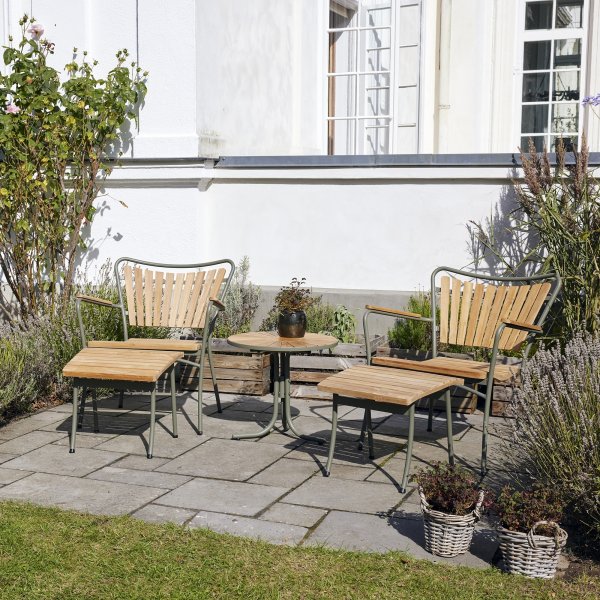 Marguerit Loungebord ø50+2 stole+2 skamler, O.grøn