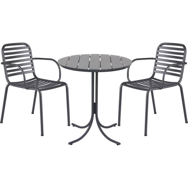 Pure Cafésæt ø67cm + 2 stole Ivy Pipe, Antracit