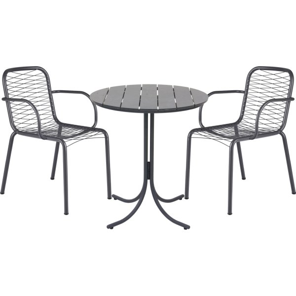 Pure Cafésæt ø67cm + 2 stole Ivy Wire, Antracit