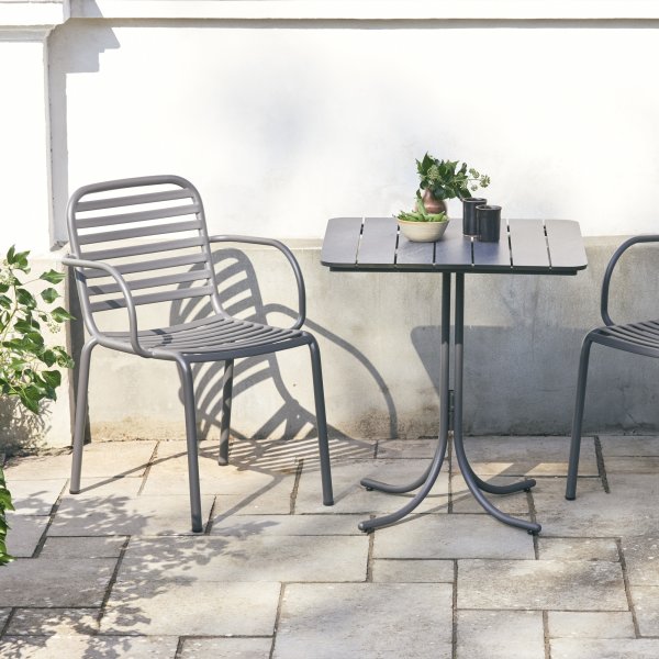 Pure Cafésæt L67cm + 2 stole Ivy Pipe, Antracit