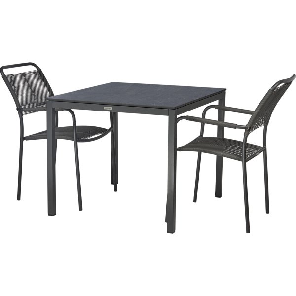 Pure Havebord L82cm + 2 stole Verona, Antracit