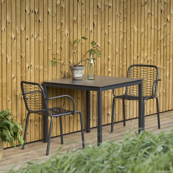 Pure Havebord L82cm + 2 stole Ivy Wire, Antracit