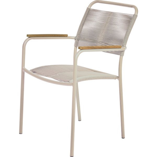 Verona Havestol m/teakarmlæn, Taupe