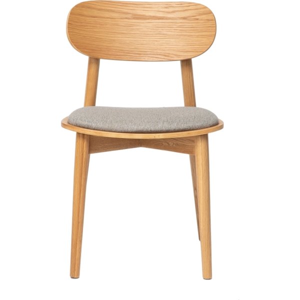 NordicLine kantinesæt m/6 stole m/polstring, eg