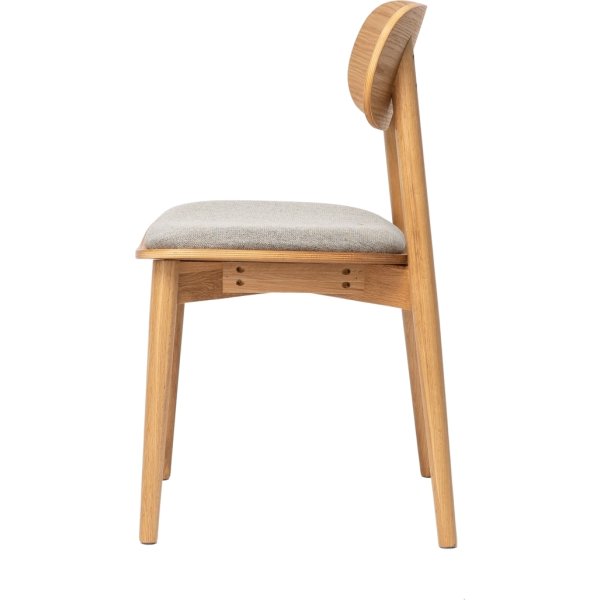 NordicLine kantinestol, eg/polstret sæde