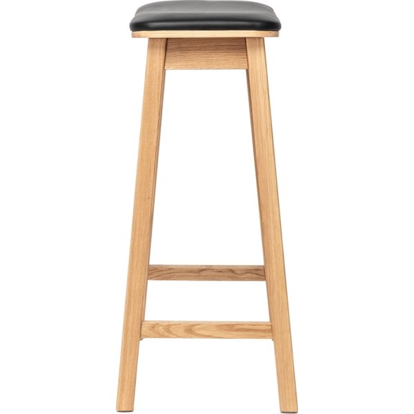 NordicLine Barstol, eg, polstret, natur/sort, H75