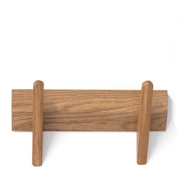 NordicLine Knagerække, olieret eg/2 knager, L30 cm