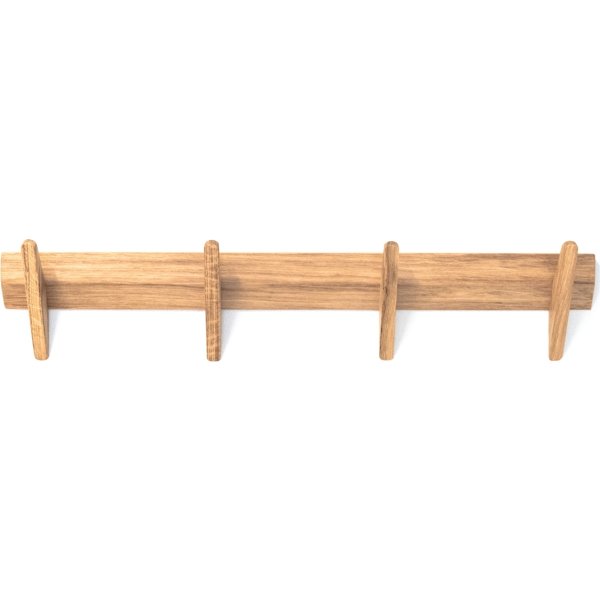 NordicLine Knagerække, olieret eg/4 knager, L80 cm