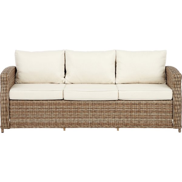 Gotland Loungesofa med hynder, 3 personer, natur