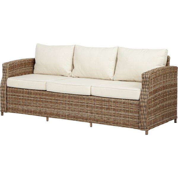 Gotland Loungesofa med hynder, 3 personer, natur