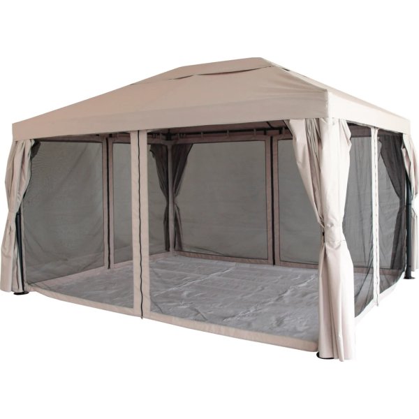 Julio Pavillon luksus, stål/polyester, 3x4m, beige