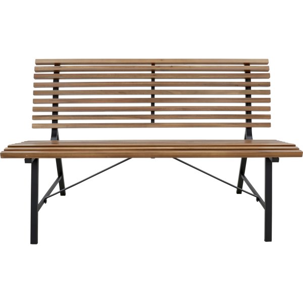 Stefania Havebænk, 130x65cm, sort/teak