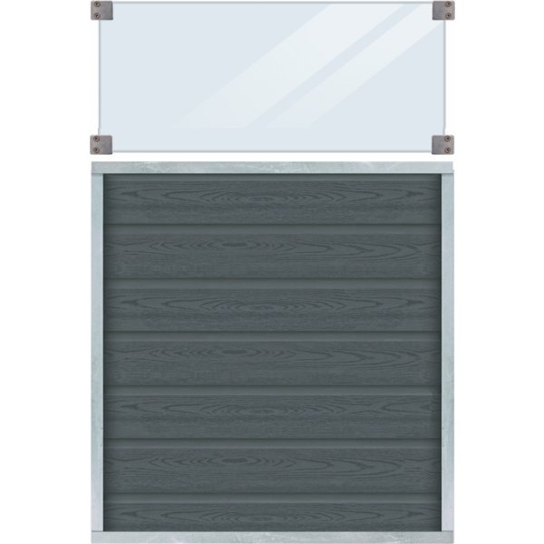 Plus Artura Komposithegn, glas 37cm, grå, 90x135cm