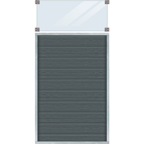 Plus Artura Komposithegn, glas 37cm, grå, 90x175cm