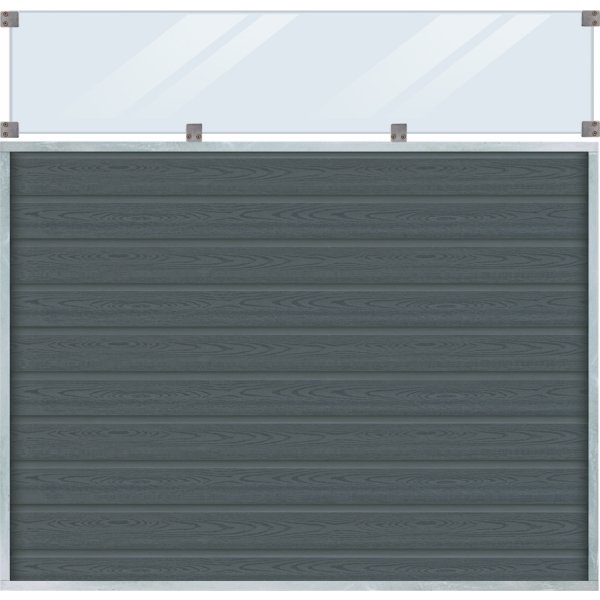 Plus Artura Komposithegn, glas 37cm, grå,180x175cm