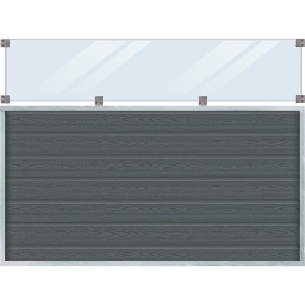 Plus Artura Komposithegn, glas 37cm, grå,180x135cm