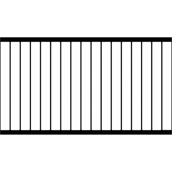 Plus Basic Stålhegn, sort, 150x85 cm.