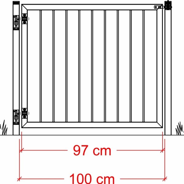 Plus Basic Stålhegn enkeltlåge, sort, 100x85 cm.